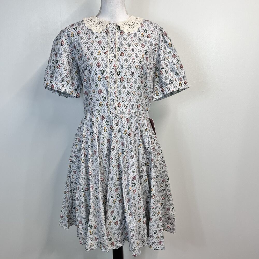 Ivy City Co. Dress size 12 Cambridge In Blue Wildflowers Floral Crochet Lace - Picture 2 of 13